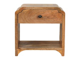 Solid Wood Newton Mini Oak-ish Nightstand with a drawer and open shelf, Brown B2743P403243