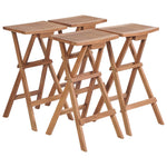 Folding Bar Stools 4 pcs Solid Teak Wood 44728