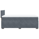 Box Spring Bed with Mattress Dark Grey 100x200 cm Velvet 3286229