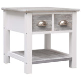 Side Table Grey 40x40x40 cm Paulownia Wood 284066