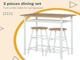 Bar Table Set, Bar Table and Stools Set, Footrest and Storage Shelf, for Kitchen, Dining Room, Pub, T3398P343146