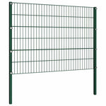 Fence Panel with Posts Iron 694.5x120 cm Green 278664