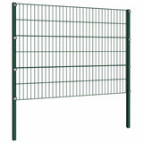 Fence Panel with Posts Iron 349x120 cm Green 278662