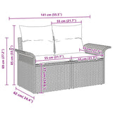 Outdoor Sofa with Cushion 5 pcs Grey Poly Rattan 3345319