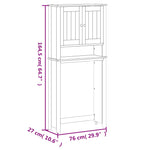 Washing Machine Cabinet BERG Black 76x27x164.5 cm Solid Wood 358557