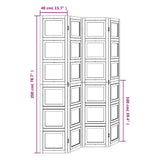 Room Divider 4 Panels White Solid Wood Paulownia 358691
