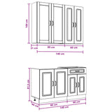 Kitchen Unit KALMAR 4 pcs Sonoma Oak Engineered Wood 3438307