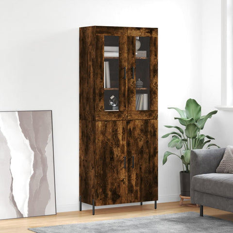 Highboard Smoked Oak 69.5x34x180 cm Engineered Wood 3198222