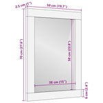 ZNTS Bathroom Mirror 50x2.5x70 cm Solid Wood Mango 4017823