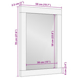 Bathroom Mirror 50x2.5x70 cm Solid Wood Mango 4017823