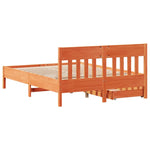 ZNTS Bed Frame without Mattress Wax Brown 140x200 cm Solid Wood Pine 3301868
