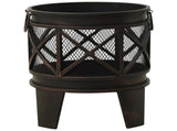Rustic Fire Pit with Poker 42x54 cm Steel 313637
