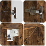 Bathroom Furniture Set 4 pcs Smoked Oak Engineered wood & Metal 3392978