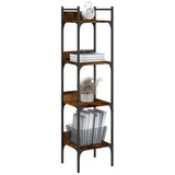 Bookshelf 4-Tier Smoked Oak 35x30x138.5 cm Engineered Wood 838850