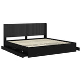 Bed Frame with Storage and Headboard Black 200 x 200 cm 3413918