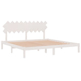 Bed Frame without Mattress White 200x200 cm Solid Wood 3104889