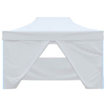 Professional Folding Party Tent with 4 Sidewalls 280x410x315 cm Steel White 48900