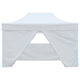 Professional Folding Party Tent with 4 Sidewalls 280x410x315 cm Steel White 48900