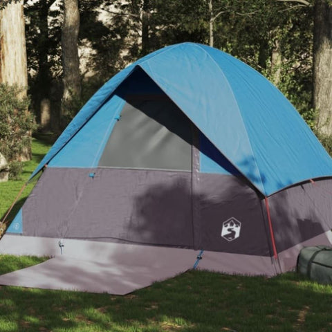 ZNTS Camping Tent Dome 4-Person Blue Waterproof 94700