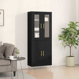 Highboard 2 pcs Black Oak Engineered Wood 3334348