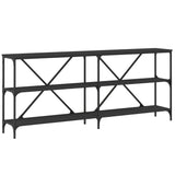 Console Table Black 180x30x75 cm Engineered Wood and Iron 832853