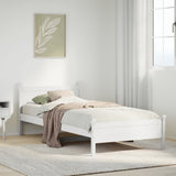 Bed Frame without Mattress White 90x190 cm Single Solid Wood Pine 855613