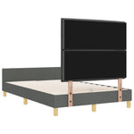 ZNTS Bed Frame Dark Grey 120x200 cm Fabric 3344642