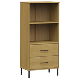 Bookcase with 2 Drawers Brown 60x35x128,5 cm Solid Wood "OSLO 351009