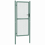 Fence Gate Steel 100x200 cm Green 145736