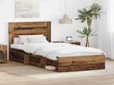 Bed Frame with Headboard Old Wood 90 x 200 cm Solid Pine Wood 3409813