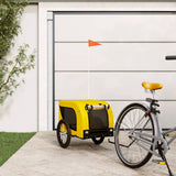 Pet Bike Trailer Yellow and Black Oxford Fabric and Iron 94001