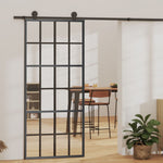 ZNTS Sliding Door with Hardware Set ESG Glass&Aluminium 90x205 cm 3081964