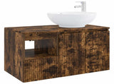 Bathroom Furniture Set 2 pcs Smoked Oak Engineered Wood 3404089
