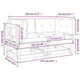 Corner Sofas with Cushions 2 pcs White Solid Wood Pine 825451