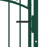 ZNTS Fence Gate with Arched Top Steel 100x175 cm Green 146366