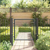 Mesh Garden Gate Galvanised Steel 100x75 cm Grey 145771