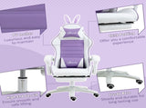 Racing Gaming Chair, Reclining PU Leather Computer Chair with Removable Rabbit Ears, Footrest, T3398P330504