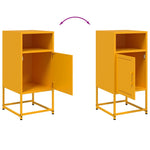 ZNTS Bedside Cabinets 2 pcs Mustard Yellow 36x39x78 cm Steel 846573