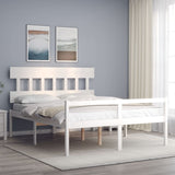 Senior Bed without Mattress White 160x200 cm Solid Wood 3195427