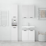 3 Piece Bathroom Cabinet Set White Engineered Wood 3115876