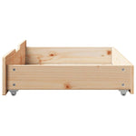 ZNTS Under-Bed Drawers with Wheels 2 pcs 80x55x17 cm Solid Wood Pine 850929