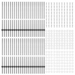 Fence Posts Height Adjustable Manual 88 pcs Grey 140 cm Steel 3335937