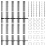 Fence Posts Height Adjustable Manual 88 pcs Grey 140 cm Steel 3335937