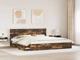 Bed Frame with Drawer Smoked Oak 180 x 200 cm Engineer Wood 3409437