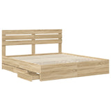 Bed Frame with Drawer Sonoma Oak 180 x 200 cm Engineer Wood 3411485