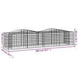 ZNTS Arched Gabion Raised Bed 200x50x50 cm Galvanised Iron 153542