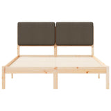 Bed Frame with Upholstered Headboard Taupe 140 x 200 cm 877907