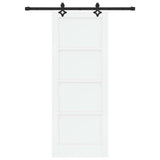 Sliding Door ORKDAL 78 x 202 cm Engineered Wood White and Black 3450187