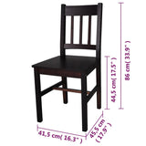 Dining Chairs 6 pcs Dark Brown Pinewood 271499