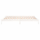 LED Bed Frame without Mattress White 120x190 cm Small Double Solid Wood 820642